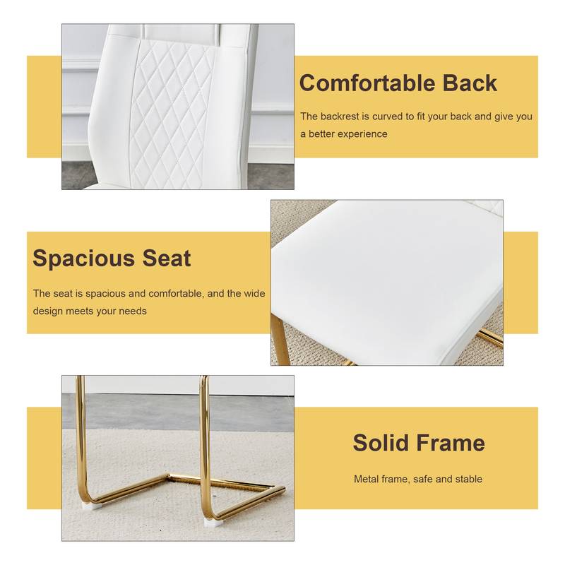 Chic Glass & White Chair Dining Set