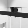 Sleek Matte Black Frameless Shower Door with Soft Close