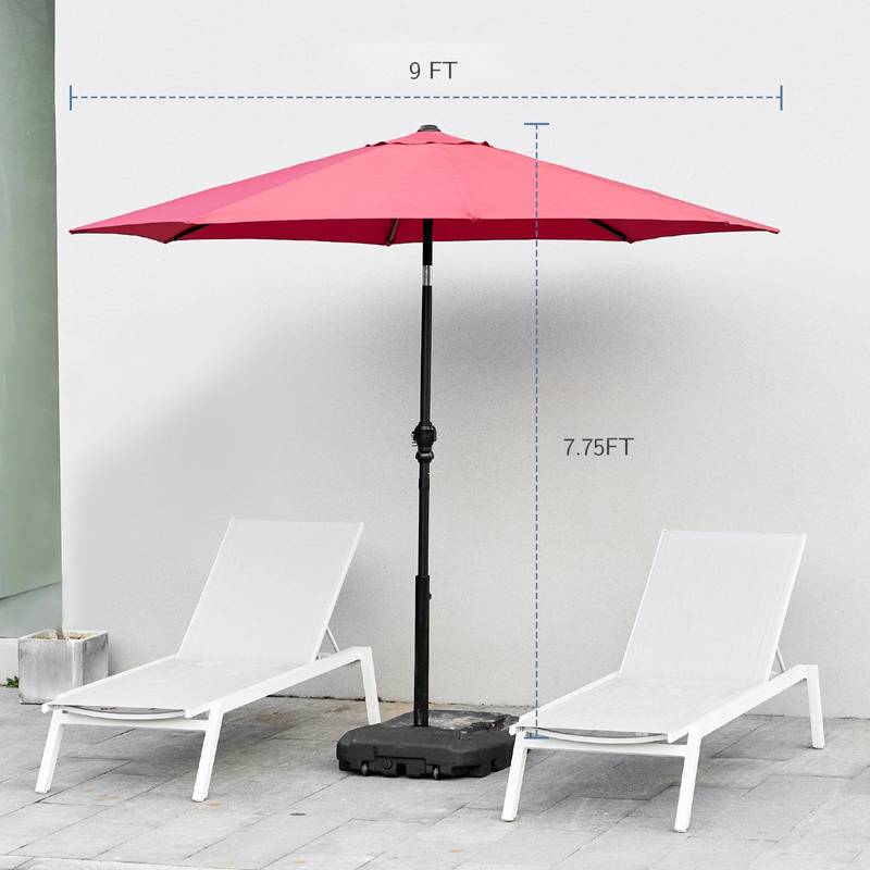 SunnyShade Red Patio Umbrella - Tilt & Crank for Easy Enjoyment!