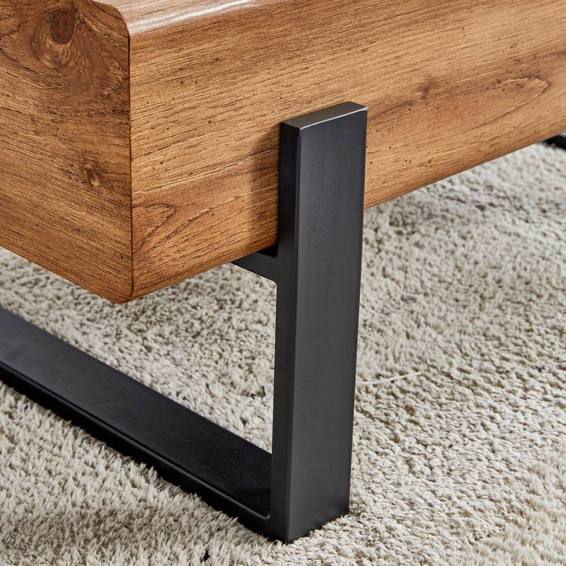 Chic Rustic Coffee Table with Metal Legs