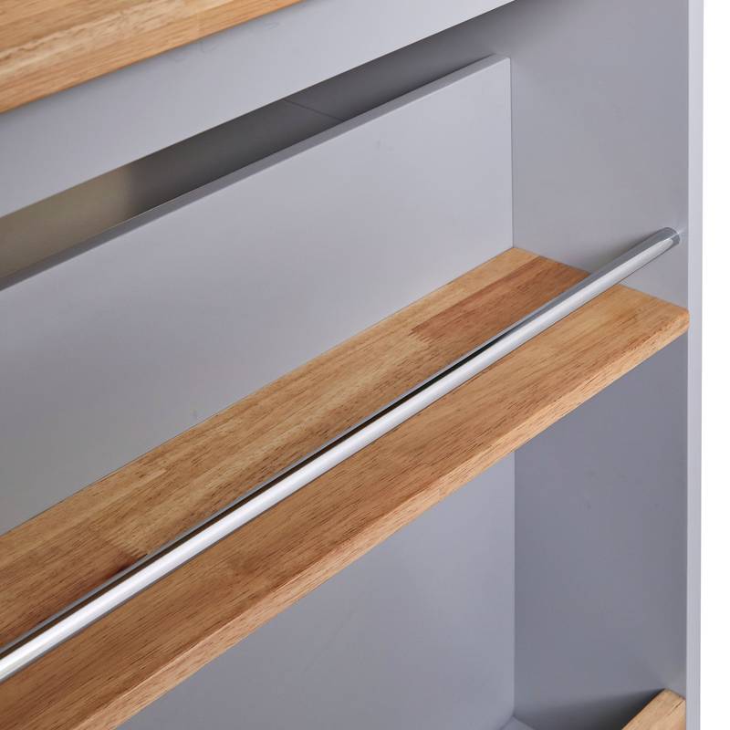 Cozy Kitchen Rolling Island with Storage & Wine Rack