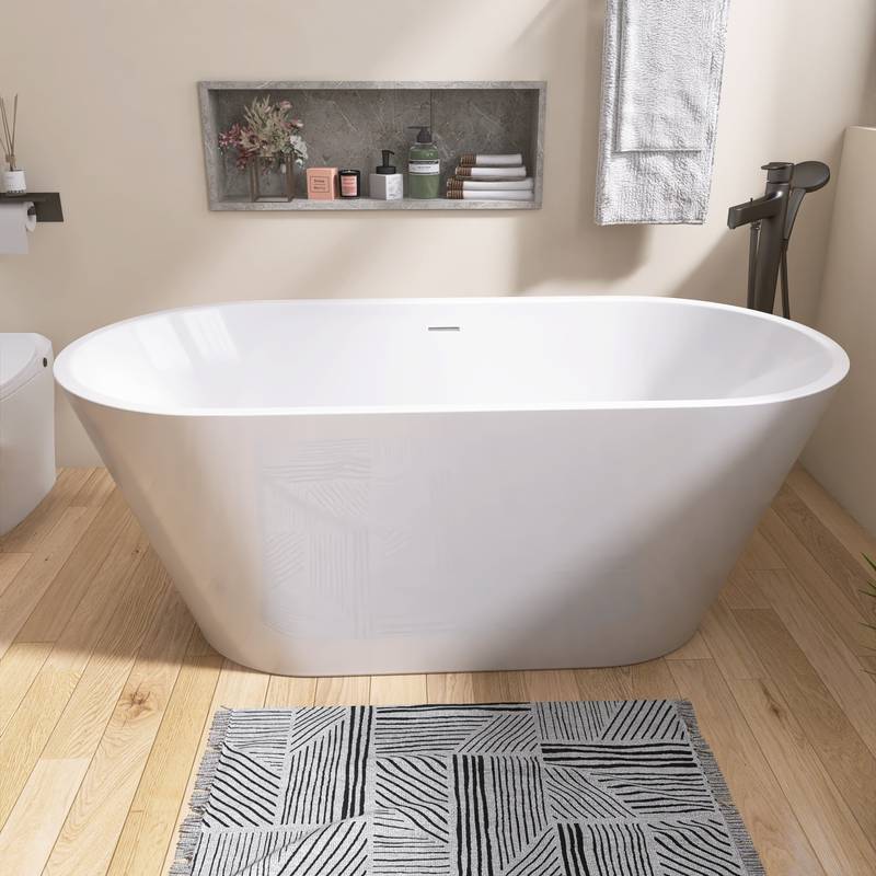 Luxurious Oval Soaking Tub with Modern Features