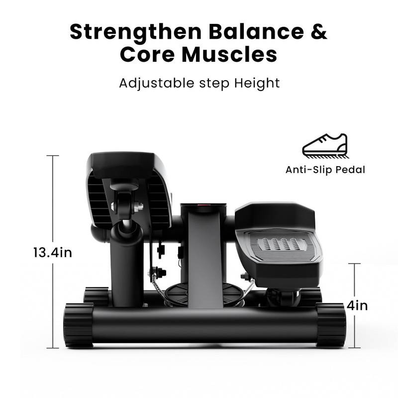 Silent Mini Stepper with Bands - Portable Total Body Workout!