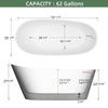 Sleek Oval Soaking Tub - Adjustable Freestanding Design with Stylish Overflow & Drain