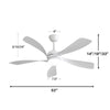 Sleek White LED Ceiling Fan with Remote Control and Reversible Blades