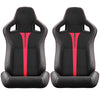 Sporty Red Racing Seats with Reclinable Design