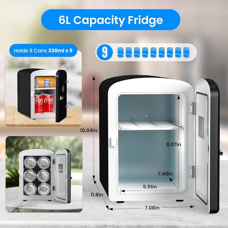 Chill & Warm Mini Fridge with Window - Eco-Friendly & Compact!