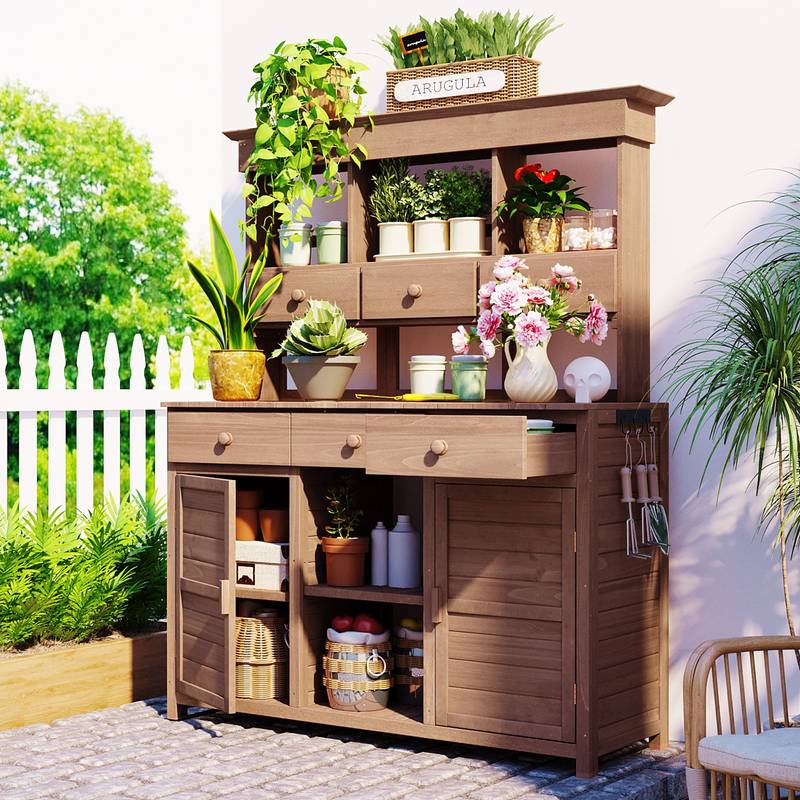 Garden Haven Potting Bench & Storage Station