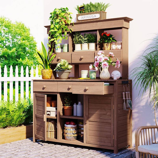 Garden Haven Potting Bench & Storage Station