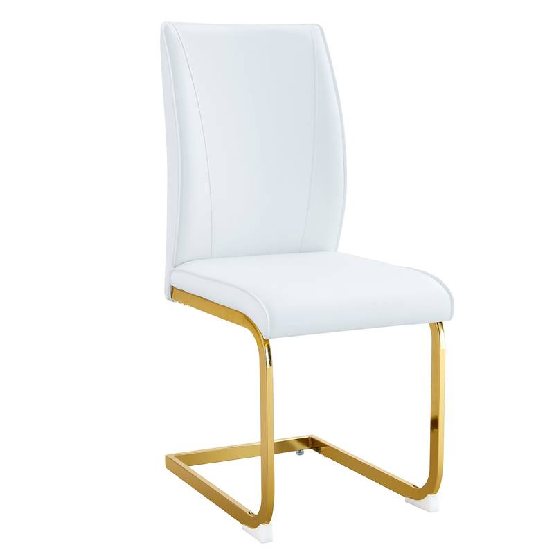 Elegant Arch Dining Chairs - Set of 4 White with Gold Legs