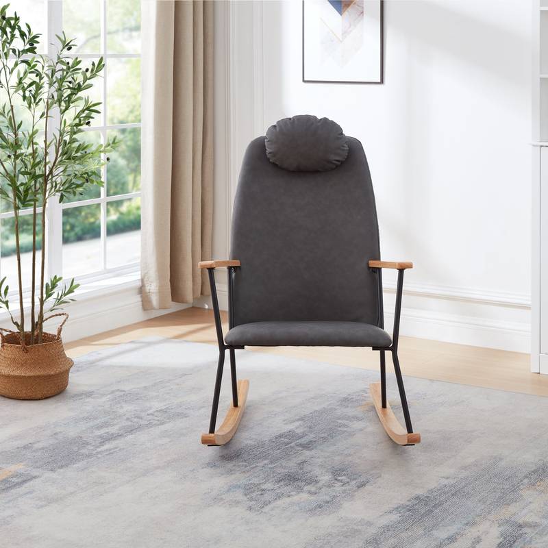 Cozy Rocking Chair with Adjustable Headrest
