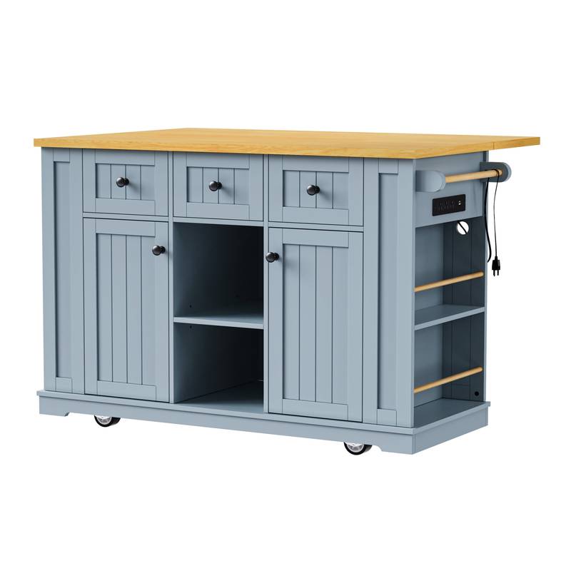 Versatile Rolling Kitchen Island with Drop Leaf & Storage