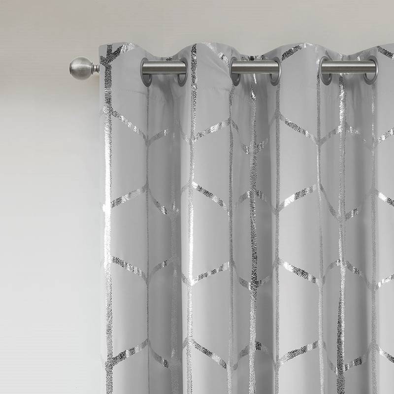 Light-Blocking Metallic Grommet Curtain Panel