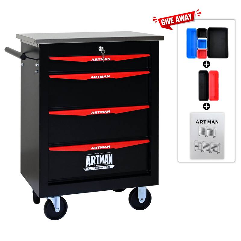 Rolling Tool Cart with Wheels - Stylish Storage for Garage and Workshop