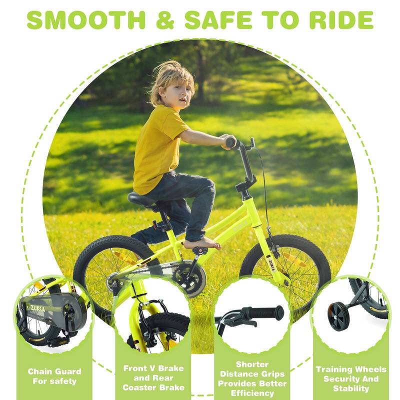 ZUKKA Kiddo Cruiser: Fun Bike with Training Wheels!