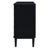 Sleek Black Sideboard with Stylish Curved Doors and Silver Handles