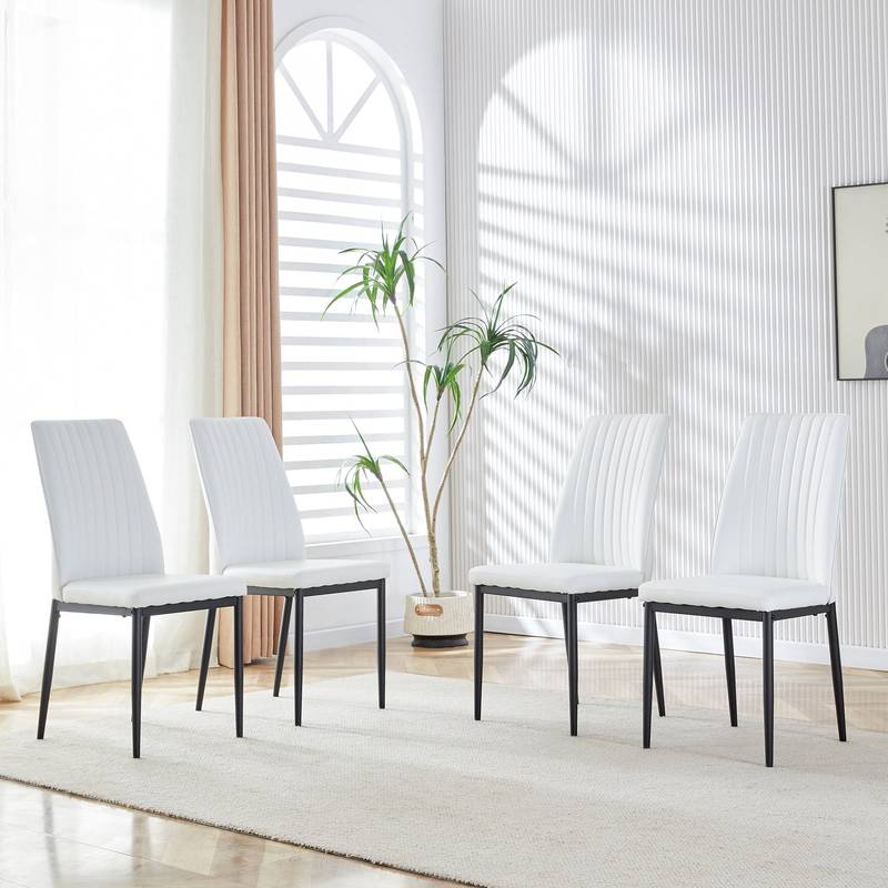Chic Faux Marble Dining Set with U-Shaped Legs and Stylish Chairs