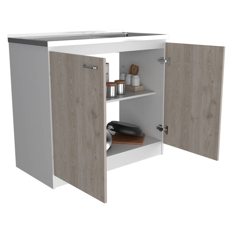 Smokey Oak Utility Sink & Cabinet Combo