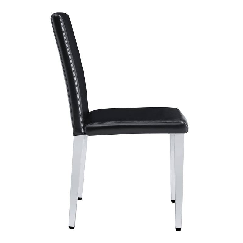 Sleek Black Backrest Chairs with Silver Legs - Modern Minimalist Chic!