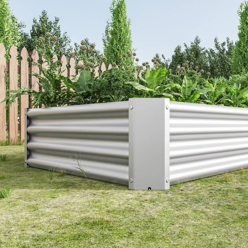 Shiny Silver Garden Bed for Fresh Greens