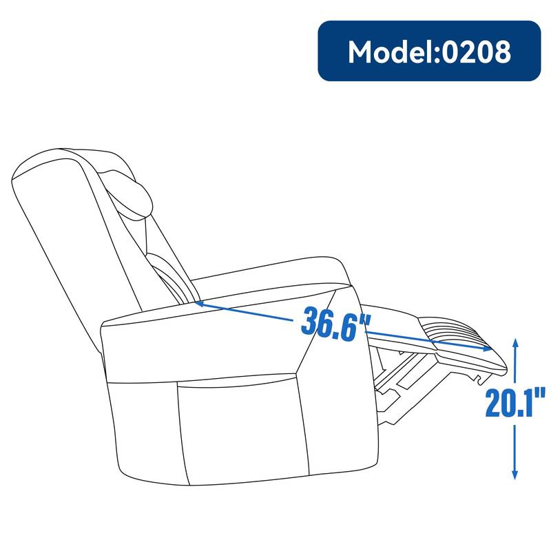 Cozy Comfort Power Recliner with Lumbar Support and USB Charging