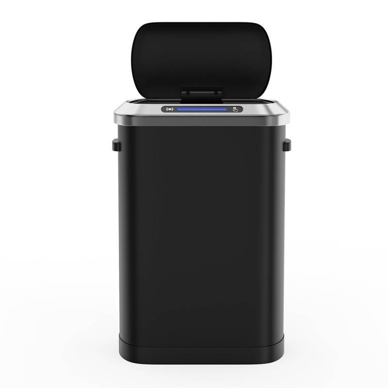 Smart Sensor Trash Can - Sleek Black Design