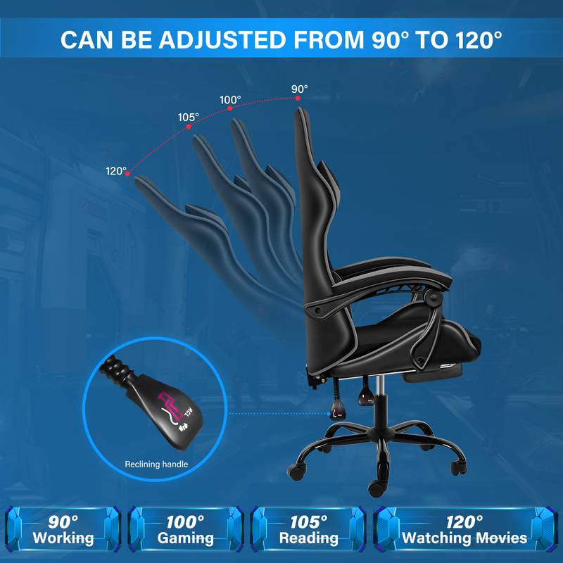 YSSOA Ergonomic Racing Gaming Chair with Footrest