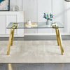 Gleaming Gold Glass Dining Table