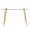 Sleek Glass Dining Table with Gold Legs