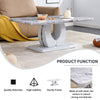 Elegant Gray Marble Coffee Table with Silver Accents