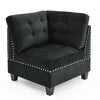 Chic Black Velvet Modular Corner Sofa