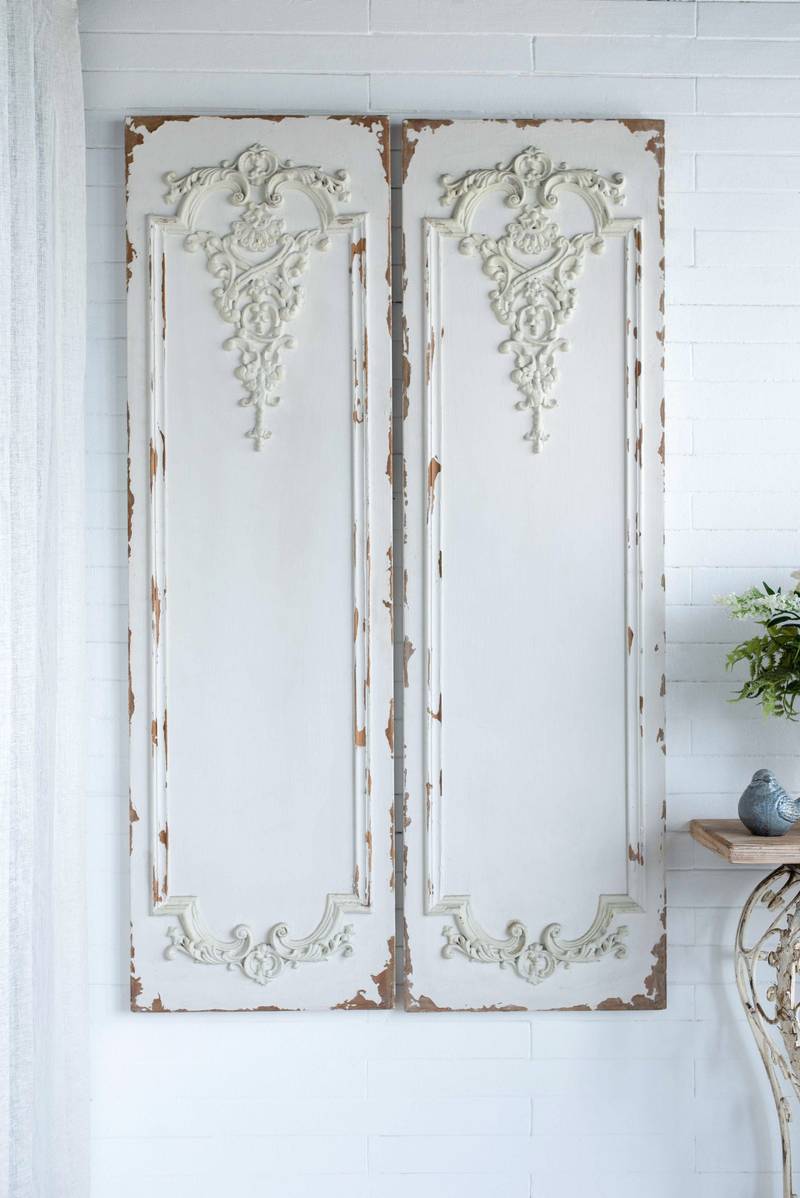 Trio of Elegant White Wall Panels