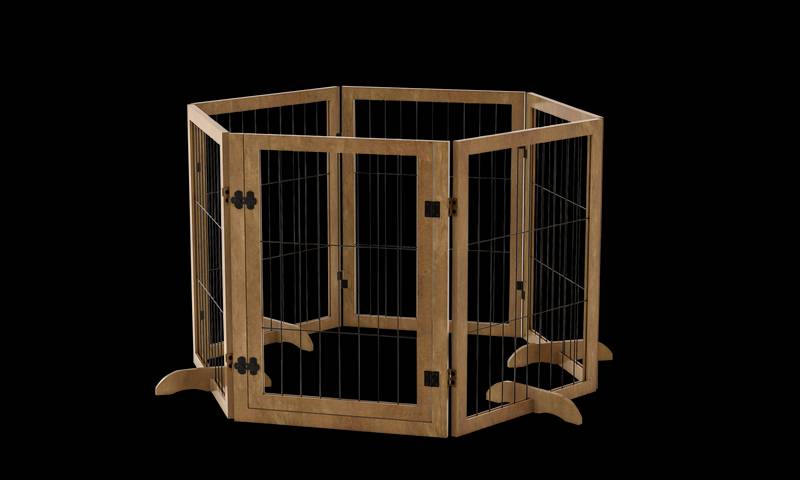 Flexible Dog Gate & Fence with Door - Stylish Indoor Barrier