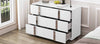 Chic White Mirror Dresser with Metal Handles
