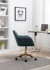 Chic Green Teddy Swivel Chair with Gold Legs