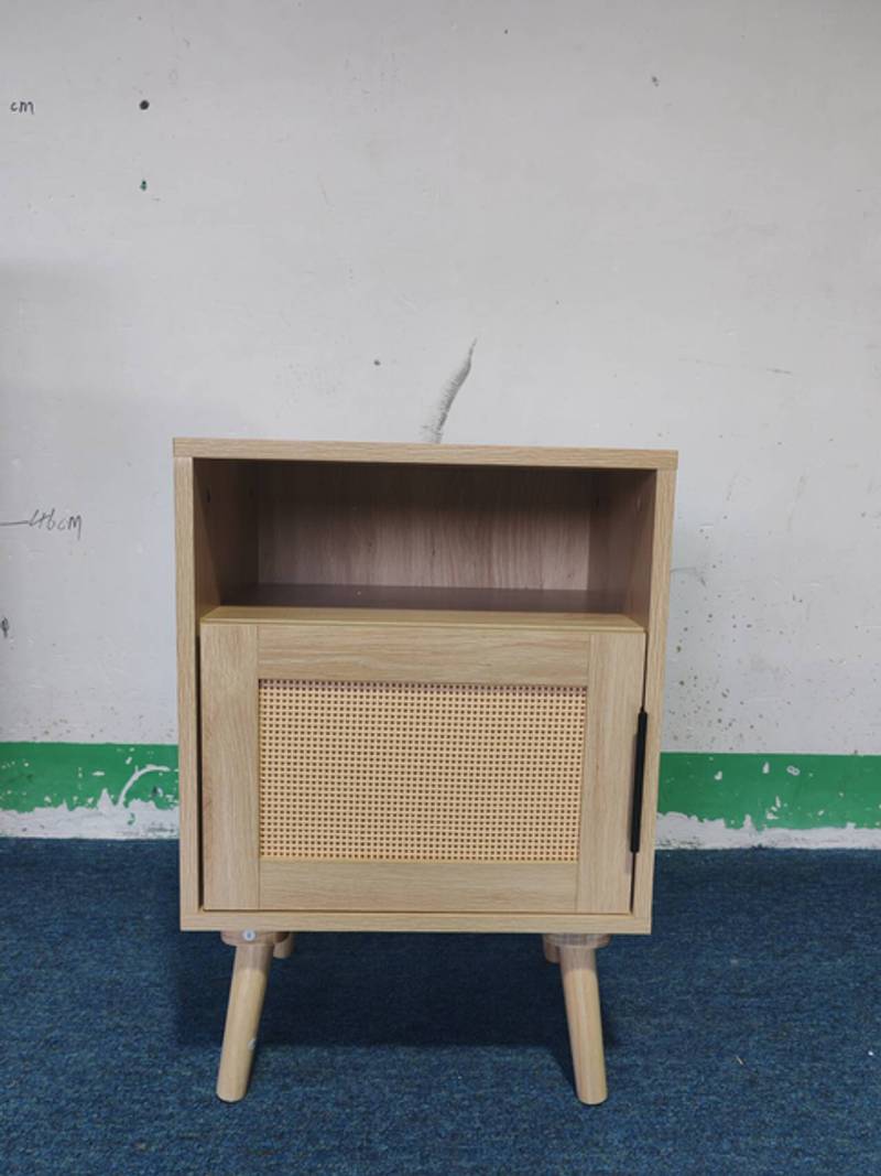 Chic Rattan Nightstand with Open Shelf - Perfect for Small Spaces