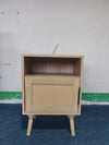 Chic Rattan Nightstand with Open Shelf - Perfect for Small Spaces