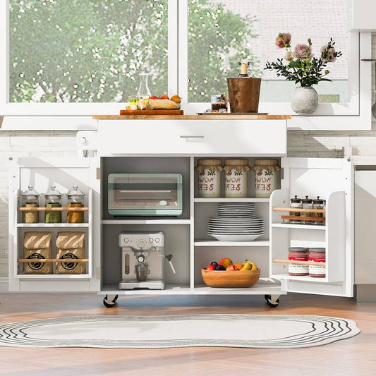 Versatile Rolling Kitchen Island with Storage