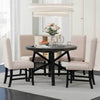Retro Chic Dining Set with Expandable Table and Cozy Chairs