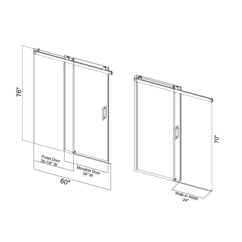 Sleek Matte Black Sliding Shower Door with Soft-Close Tempered Glass