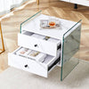 Chic Glass-Top Nightstand