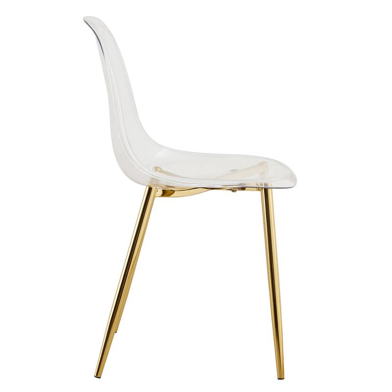 Chic Crystal Dining Chairs - Set of Four with Gold Legs