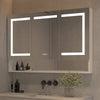 Sleek Silver LED Medicine Cabinet with Mirror
