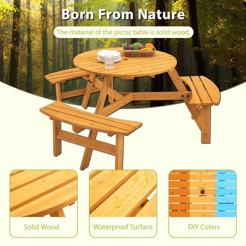 Cozy Circle Picnic Table for Outdoors - Seats Six & Easy DIY!