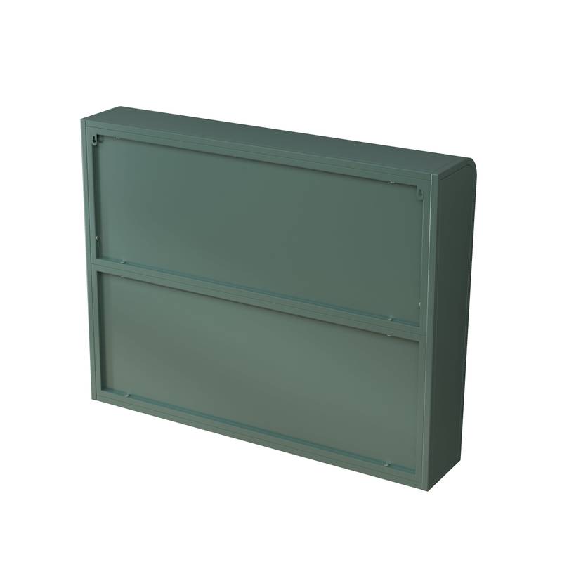 Chic Arched Glass Cabinet in Dark Green