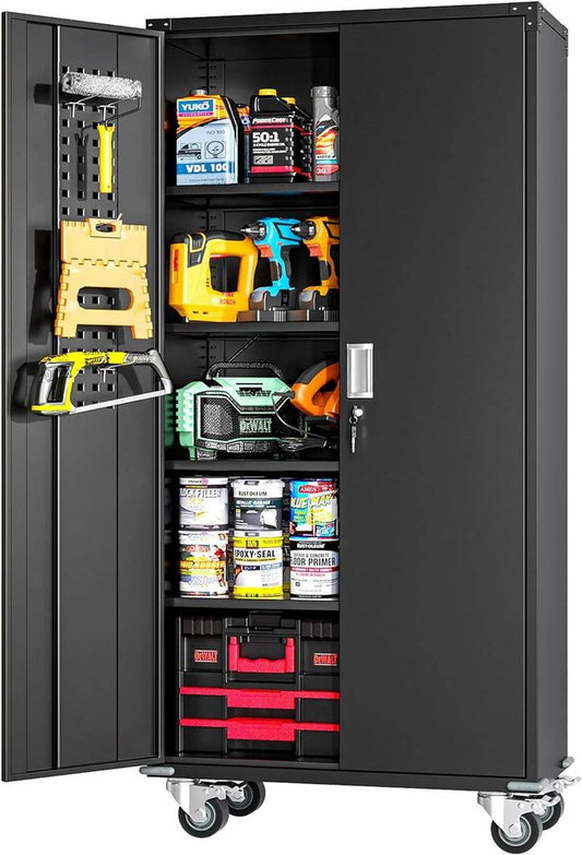 Secure & Stylish Storage Cabinet with Wheels