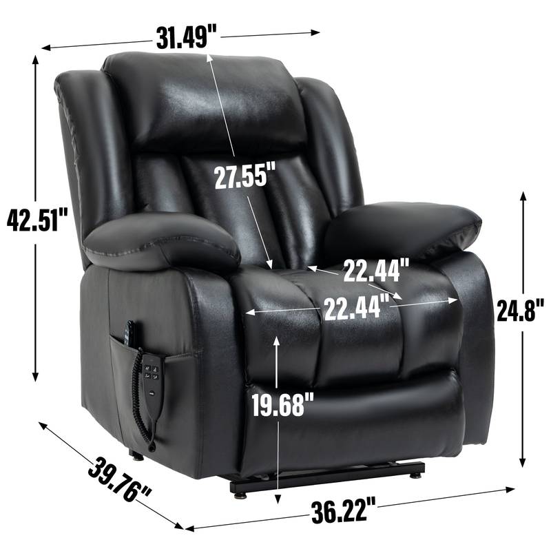 Ultimate Comfort Leather Recliner with Massage & Heat