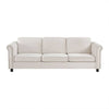 Chic Velvet Beige 3-Seater Sofa