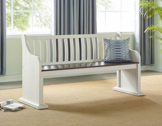 Joanna White Backed Bench