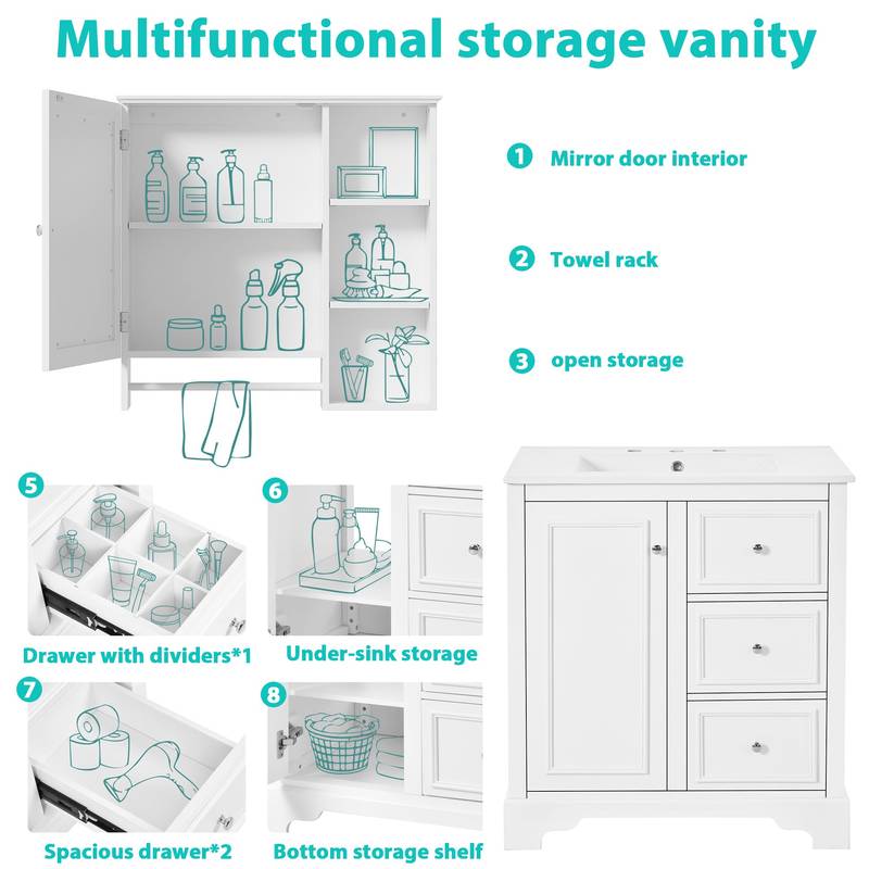 Elegant Modern Bathroom Vanity Set